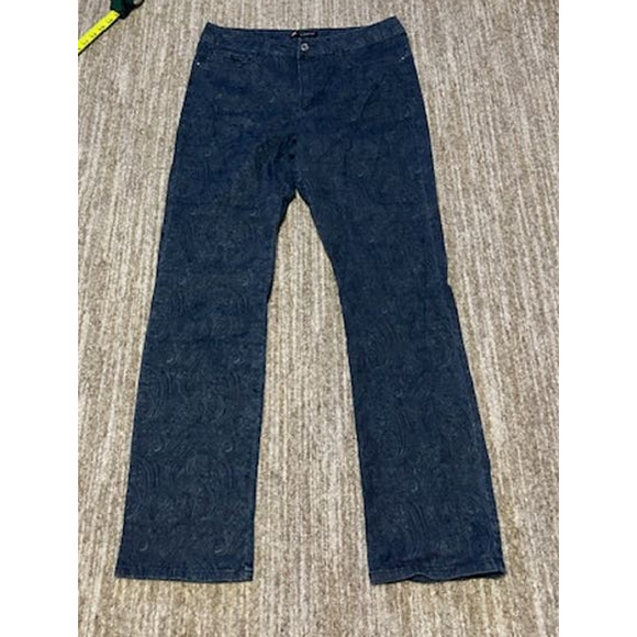 Women's LEE Classic Fit Size 14 Jeans Blue Fashion Print - Picture 2 of 7